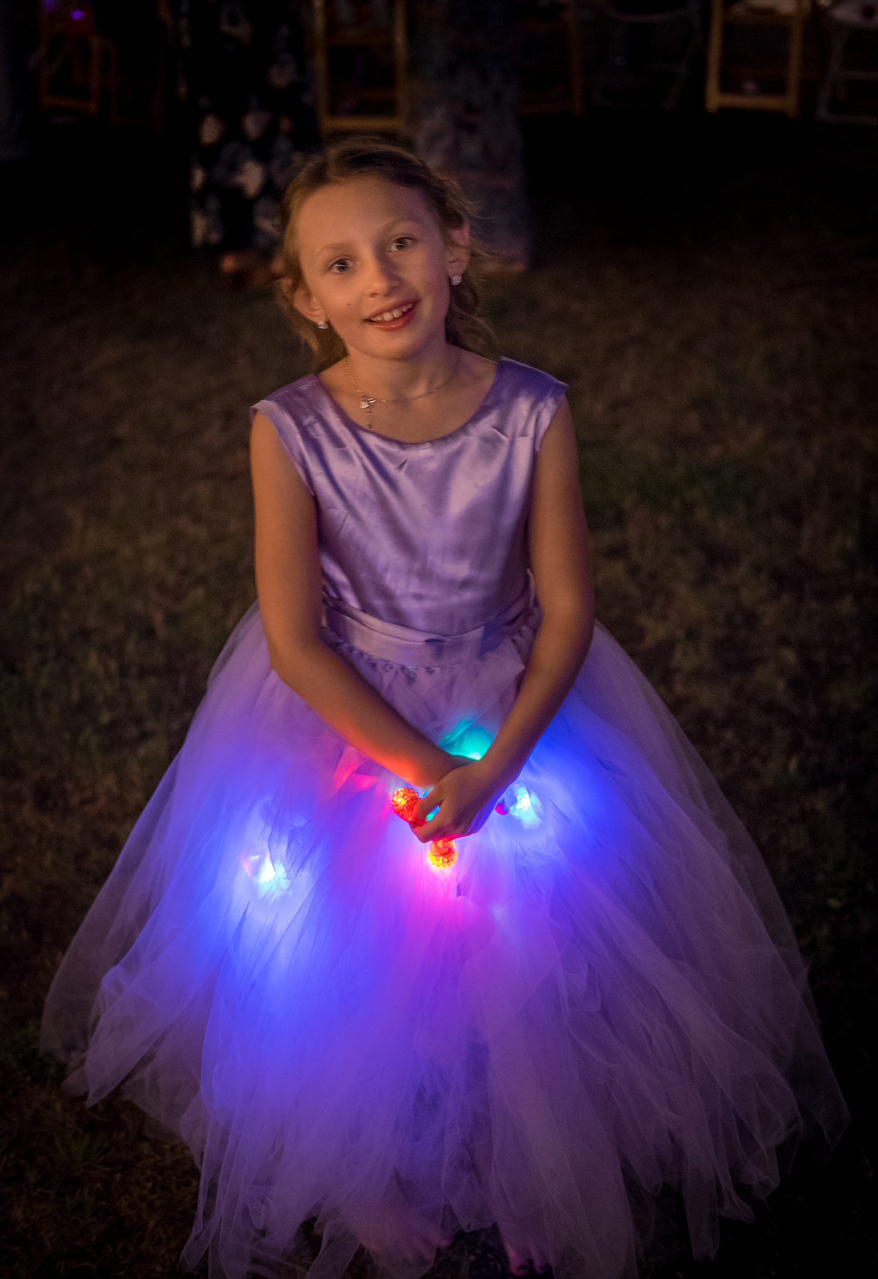 Girl with Glowing Rings